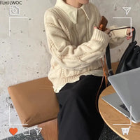 Women Fashion Knitted Pullovers Sweaters