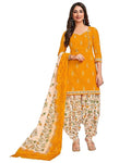 Indian Cotton Printed Readymade Salwar Suit For Women - Yellow