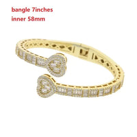 Iced Out Heart Shaped Bangle